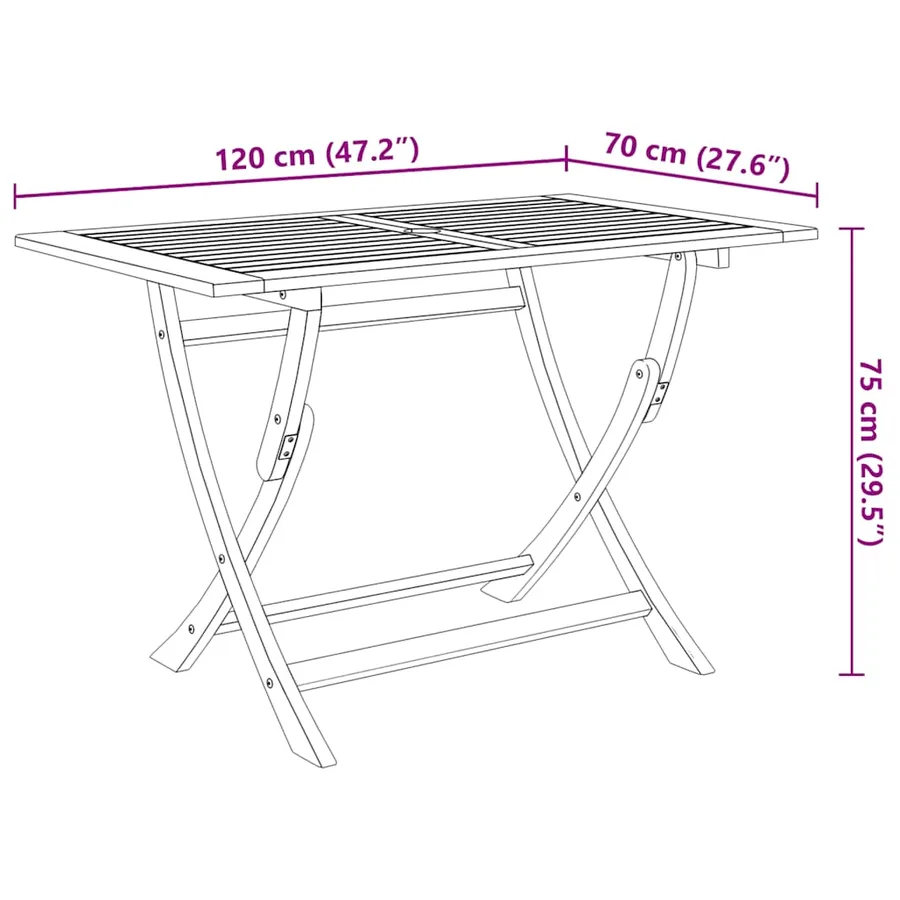 Ensemble à manger de jardin pliable 7 pcs bois d'acacia solide - 8