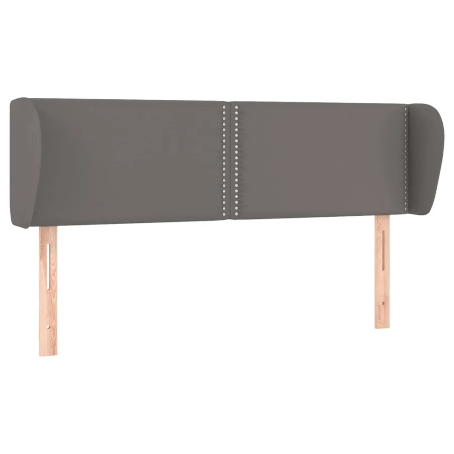 Tête de lit avec oreilles Gris 147x23x78/88 cm Similicuir - 2