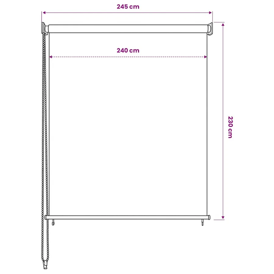 Store roulant d'extérieur 245 (l) x 230 (H) cm crème - 6