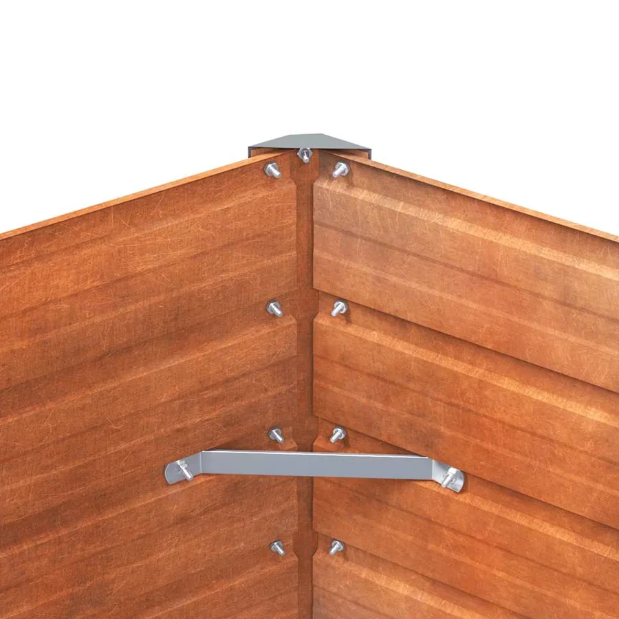 Lit surélevé de jardin rouillé 100x100x77 cm acier corten - 6