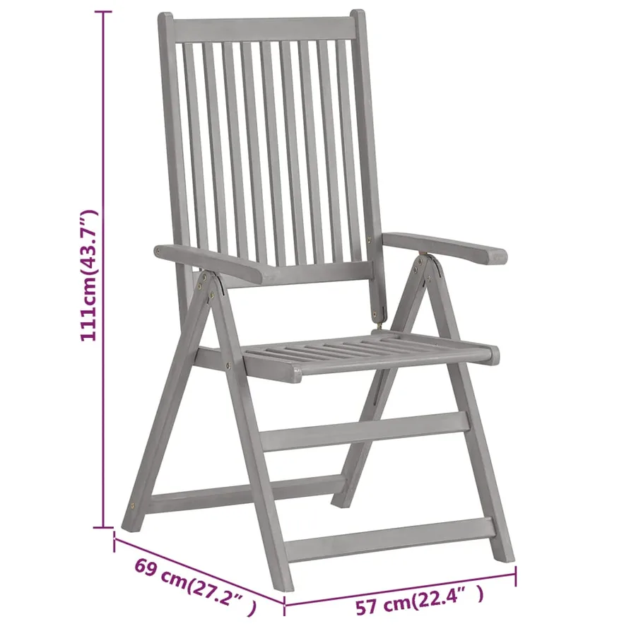 Ensemble à manger de jardin 5 pcs Bois d'acacia massif - 10