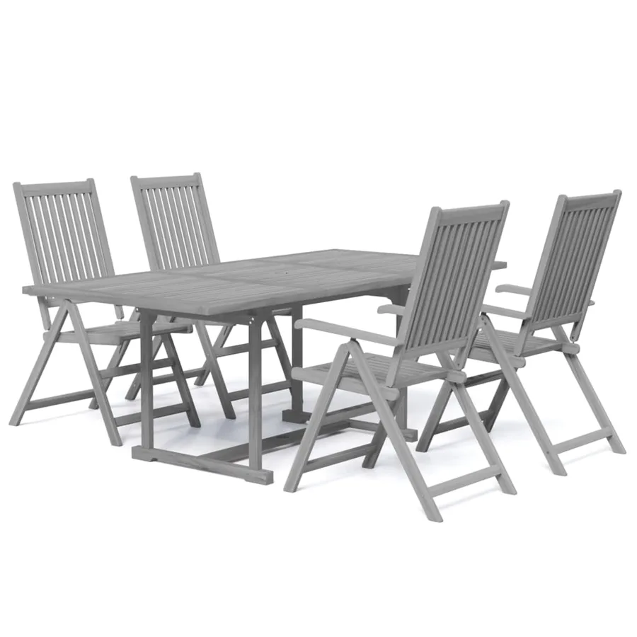 Ensemble à manger de jardin 5 pcs Bois d'acacia massif - 2