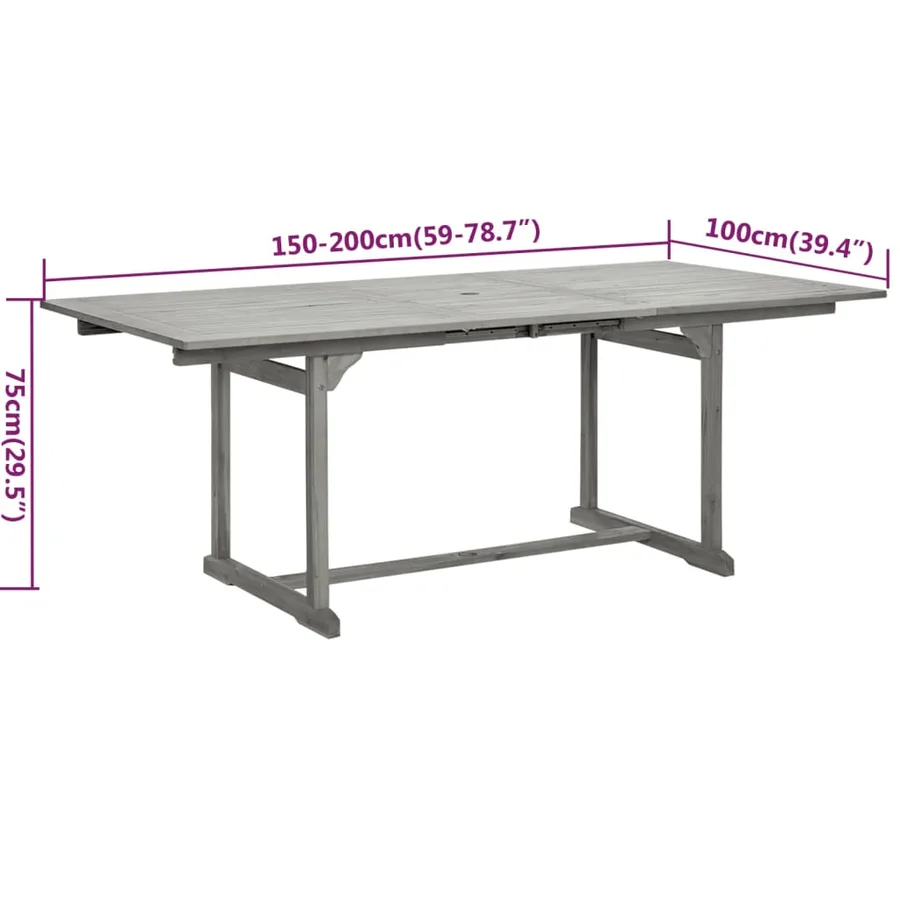 Ensemble à manger de jardin 5 pcs Bois d'acacia massif - 9