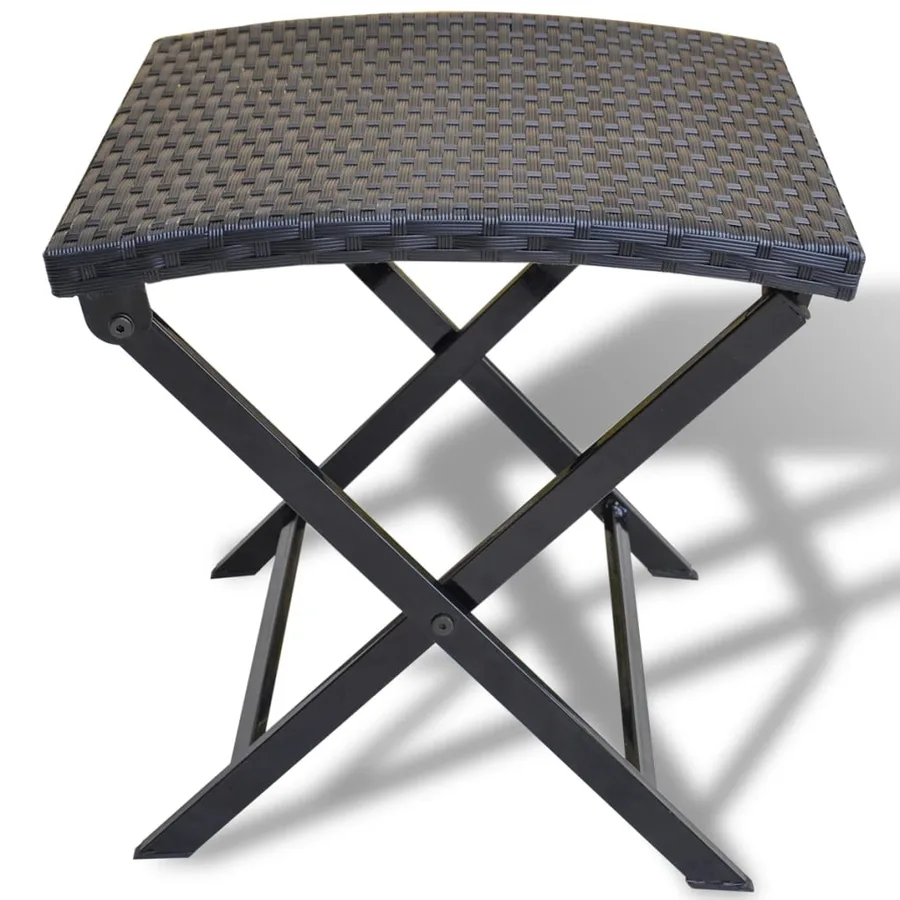 Tabouret pliable Résine tressée Noir - 2