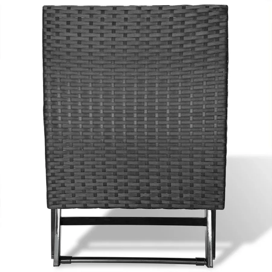 Tabouret pliable Résine tressée Noir - 3