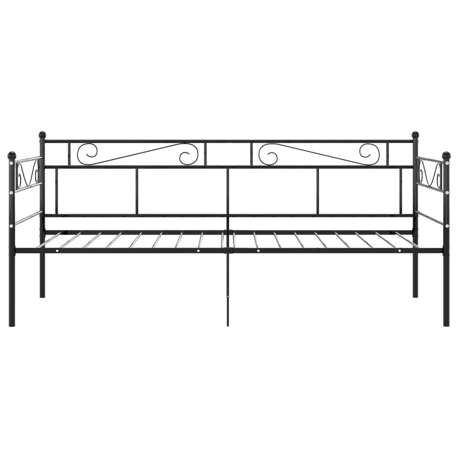 Cadre de canapé-lit sans matelas noir métal 90x200 cm - 4