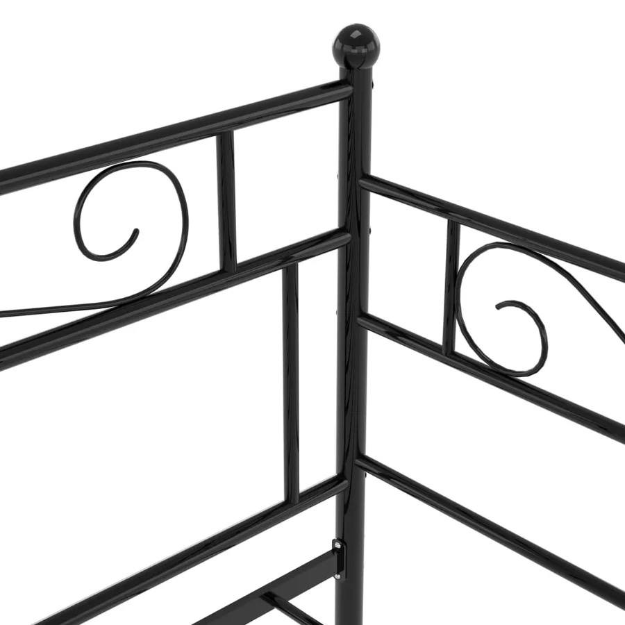 Cadre de canapé-lit sans matelas noir métal 90x200 cm - 7