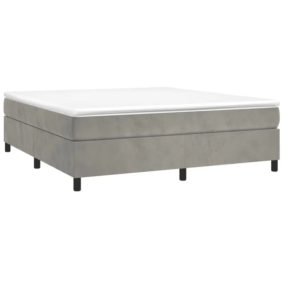 Sommier à lattes de lit et matelas Gris clair 180x200cm Velours - 3