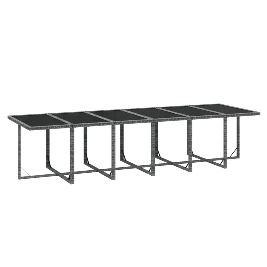 Ensemble à manger de jardin coussins 13 pcs Résine tressée Gris - 7