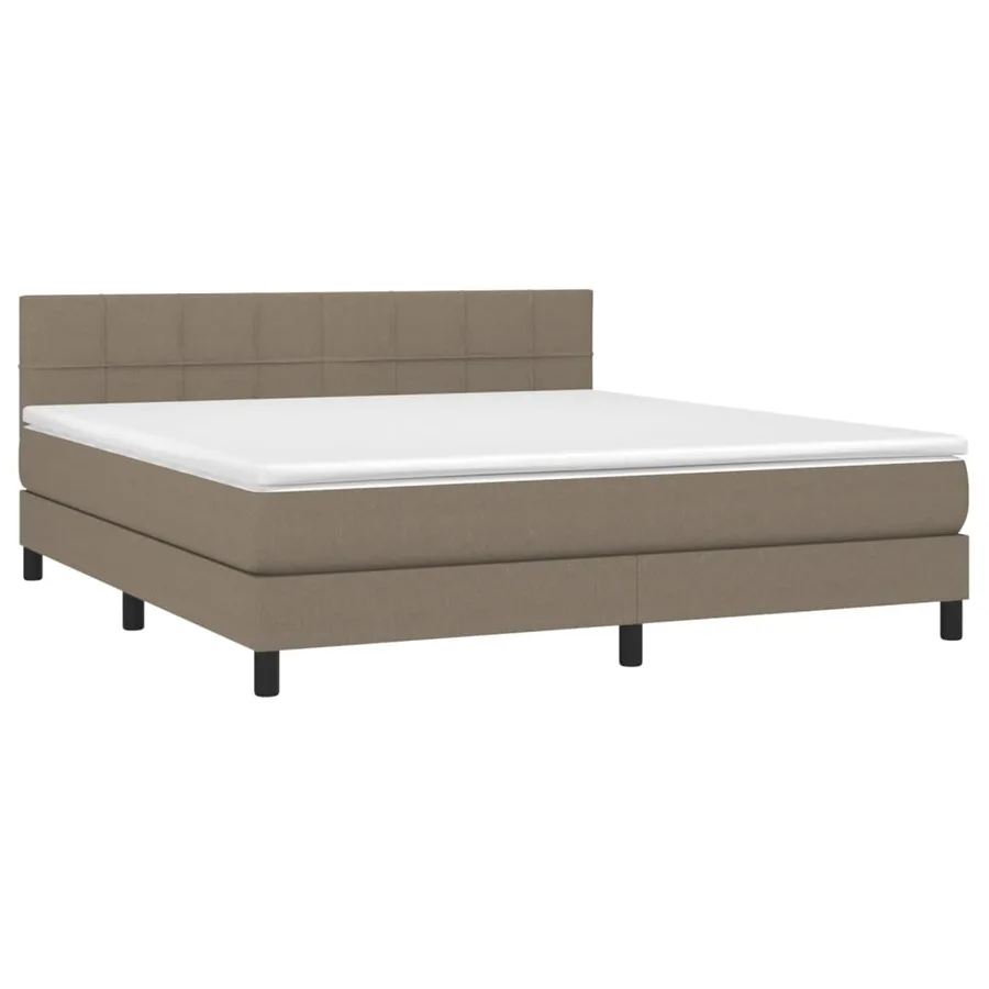 Sommier à lattes de lit avec matelas Taupe 180x200 cm Tissu - 3
