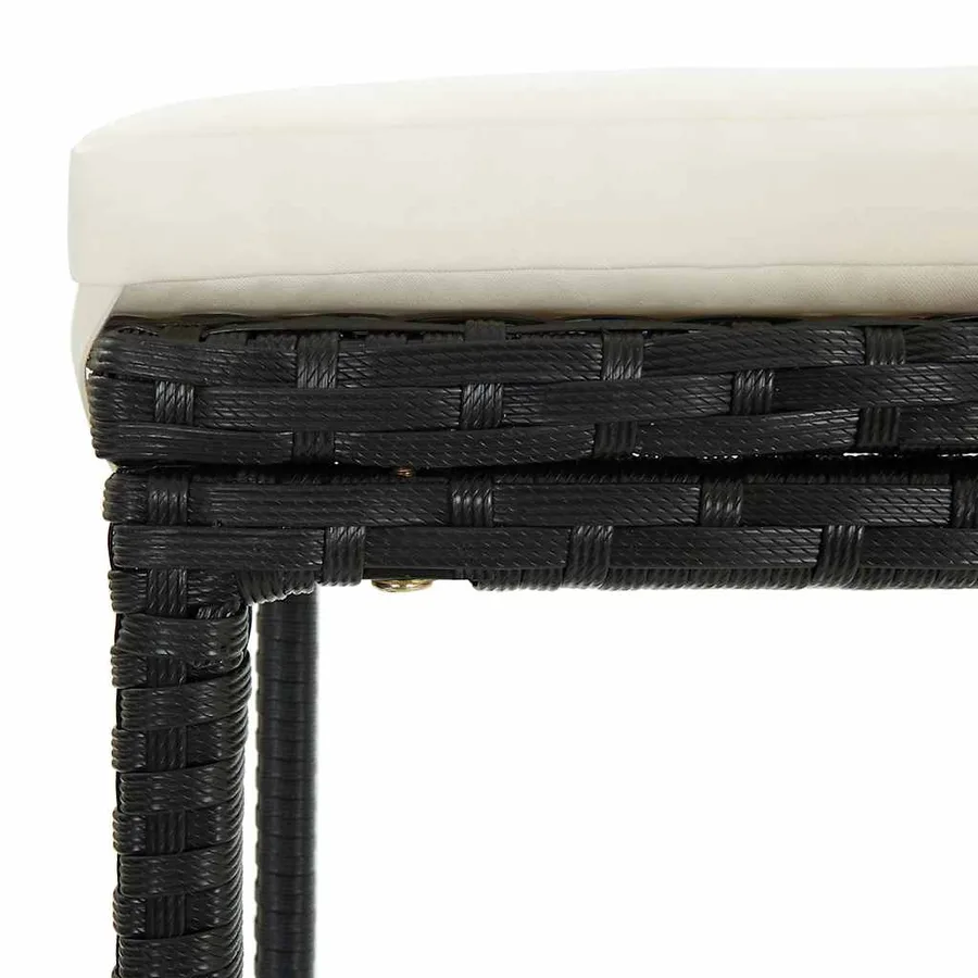 Ensemble de bar de jardin avec coussins 9 pcs Noir - 10