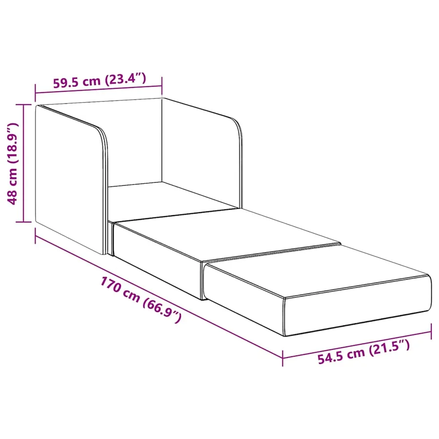 Fauteuil convertible gris clair tissu - 10