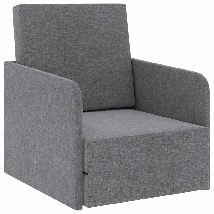 Fauteuil convertible gris clair tissu - 2