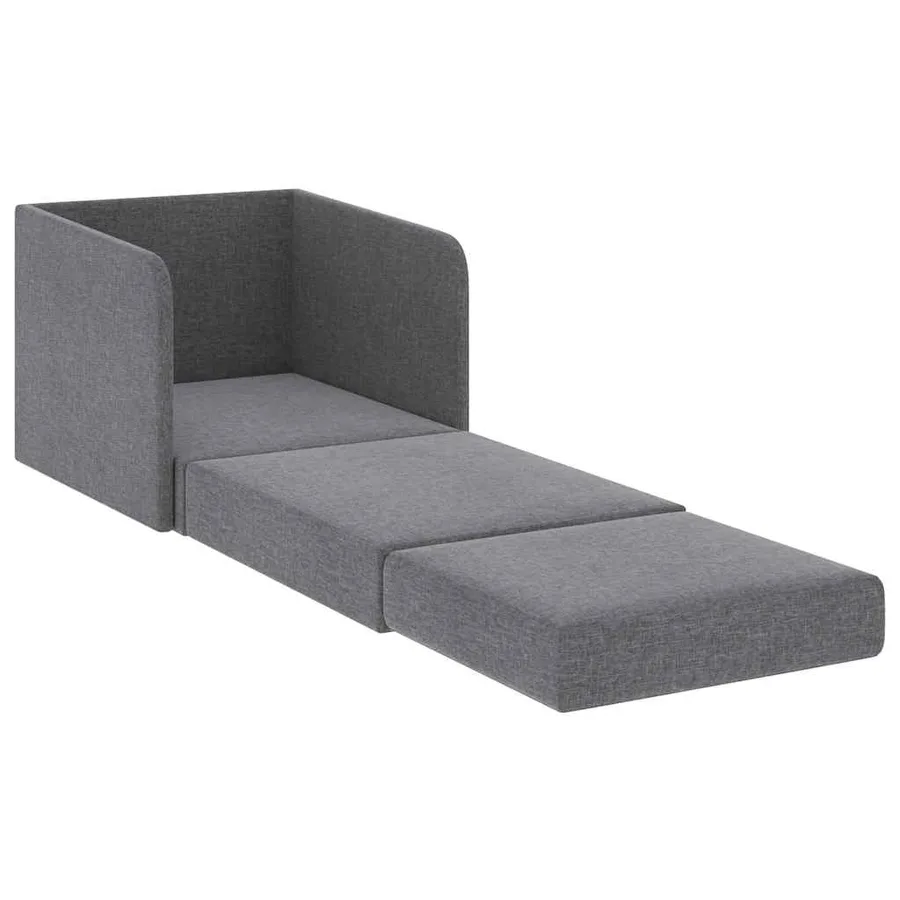 Fauteuil convertible gris clair tissu - 4