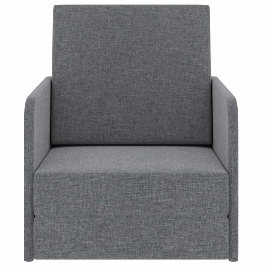 Fauteuil convertible gris clair tissu - 5