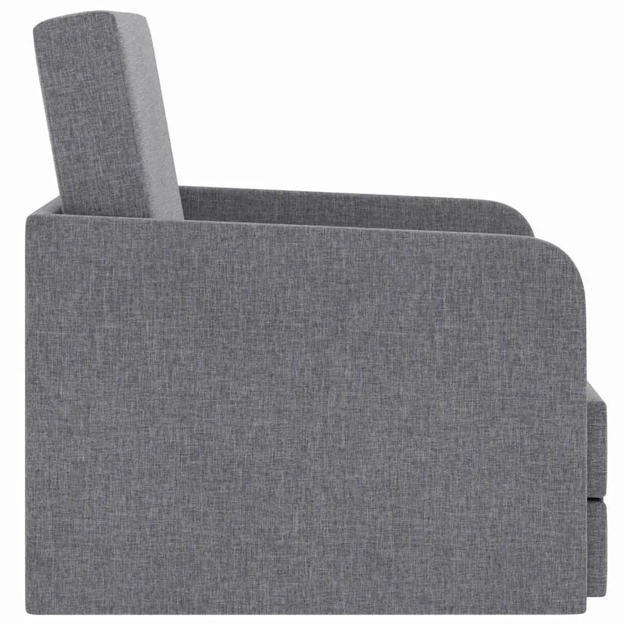 Fauteuil convertible gris clair tissu - 6