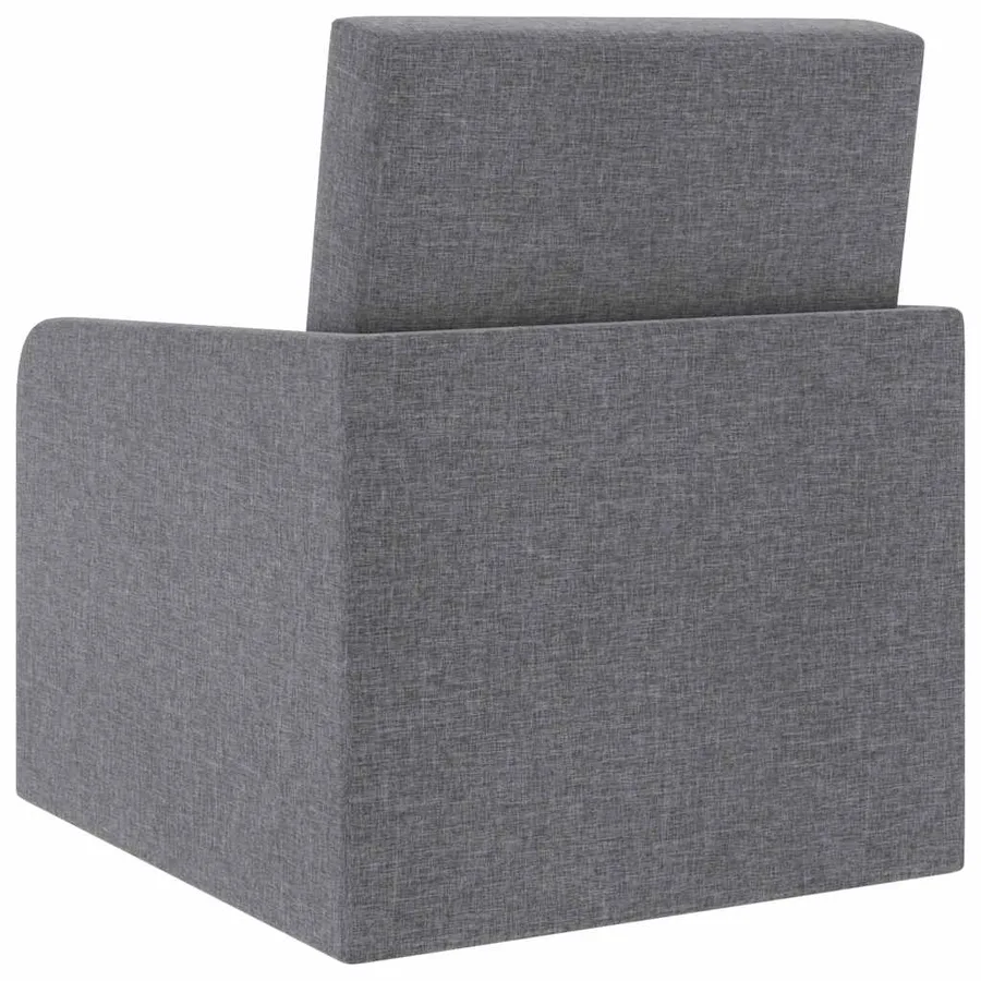 Fauteuil convertible gris clair tissu - 7