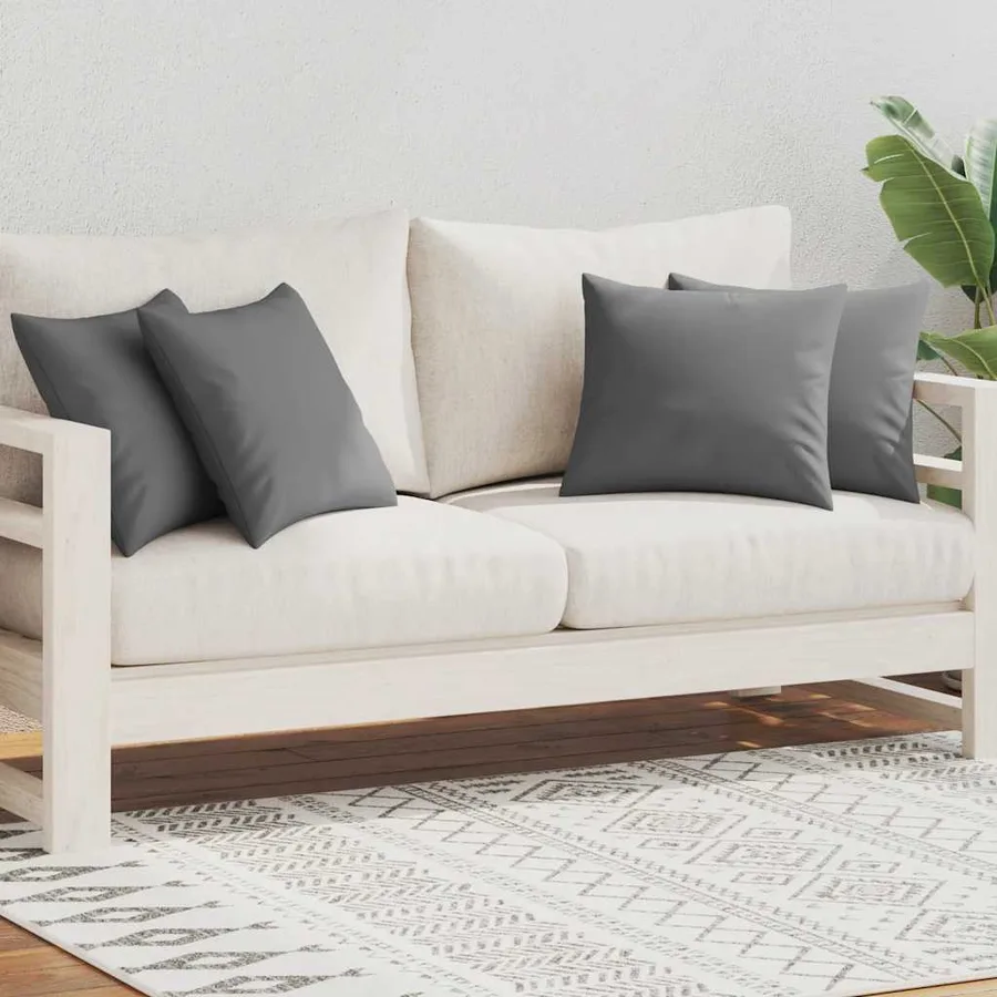 Oreiller d'extérieur lot de 4 45 x 45 cm Gris - 2