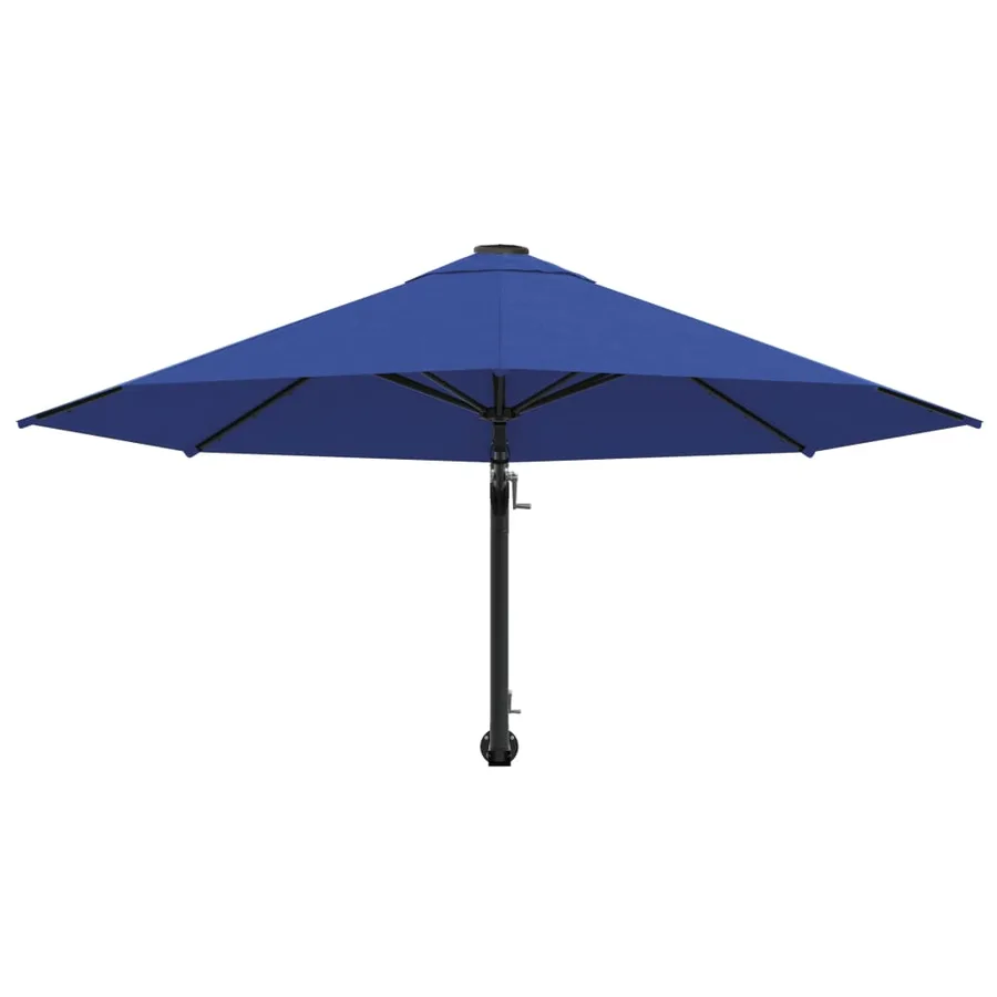 Parasol mural avec mât métallique 300 cm Bleu - 4