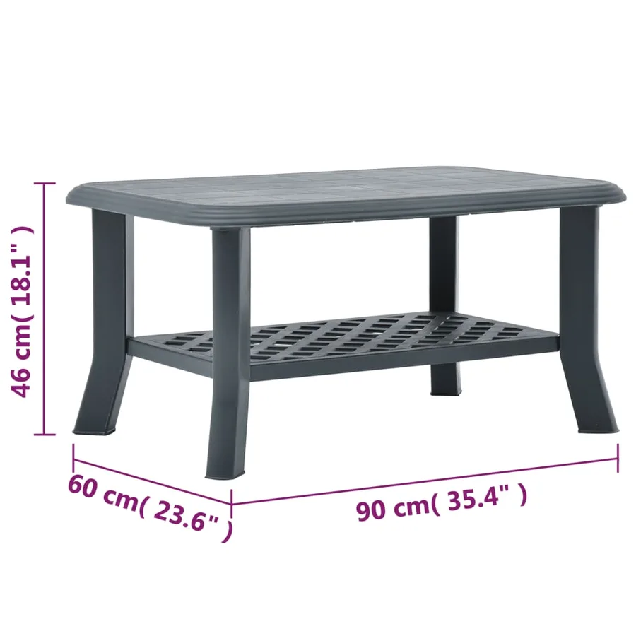Table basse Vert 90x60x46 cm Plastique - 7