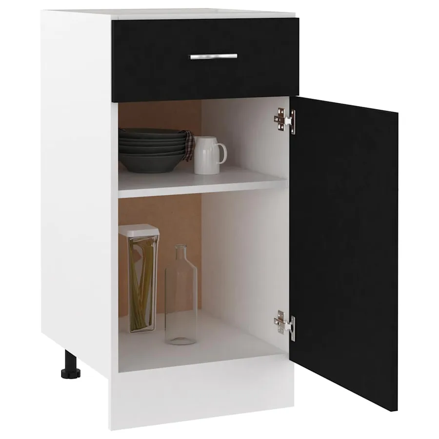 Armoire à tiroirs "Lyon" Noir 40 x 46 x 81,5 cm Bois d'ingénierie - 4