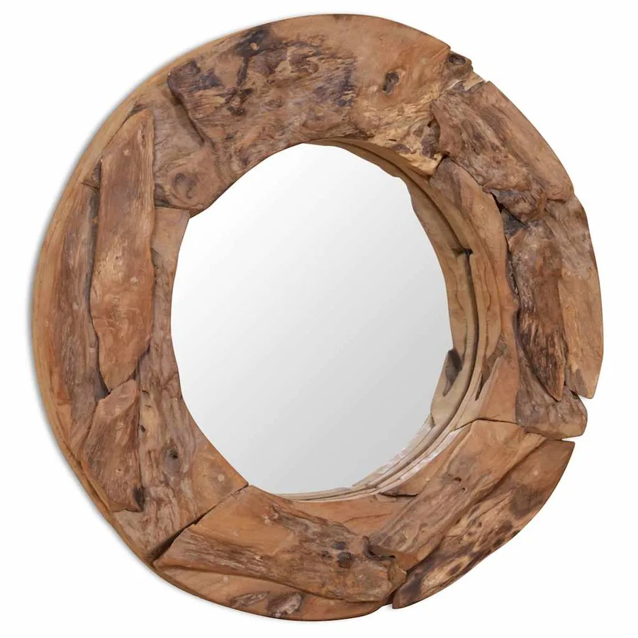 Miroir décoratif Teck 60 cm Rond - 3