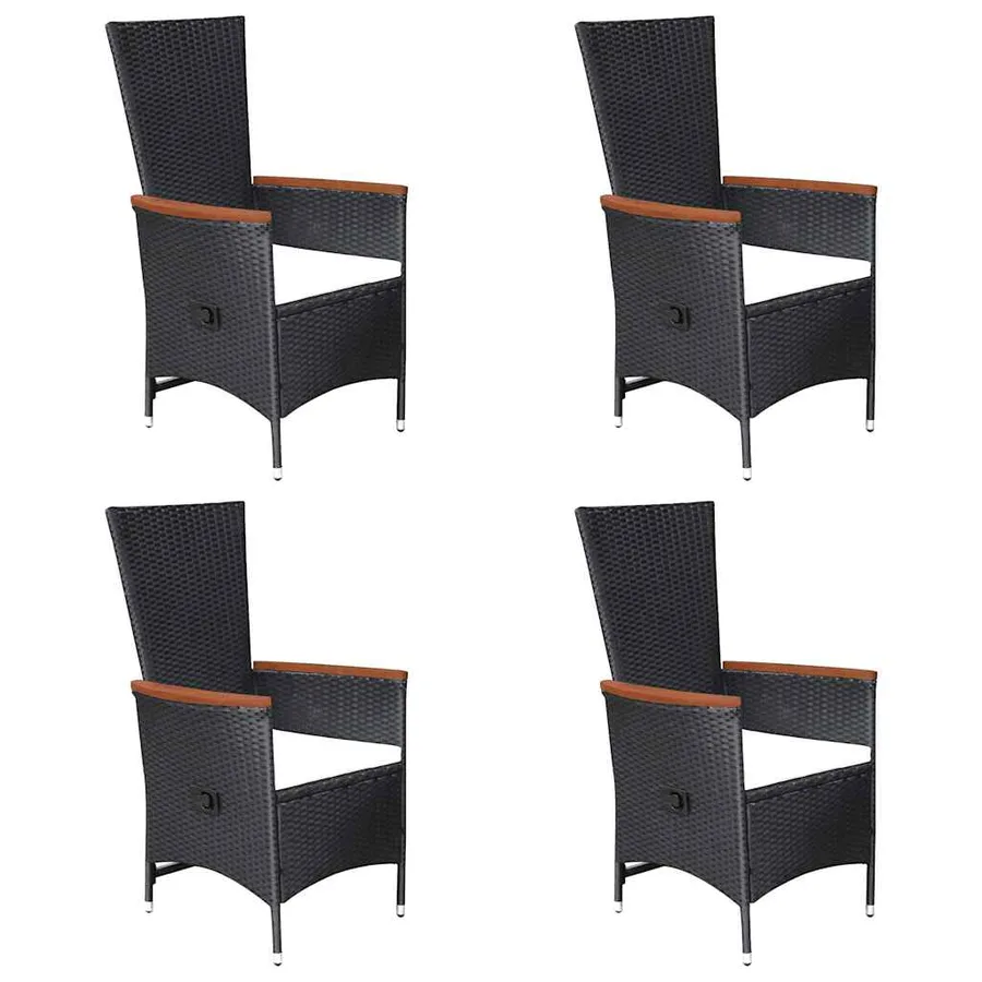 Ensemble à manger de jardin 7 pcs Résine tressée Noir - 3