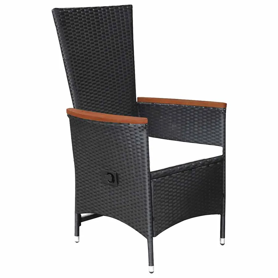 Ensemble à manger de jardin 7 pcs Résine tressée Noir - 4