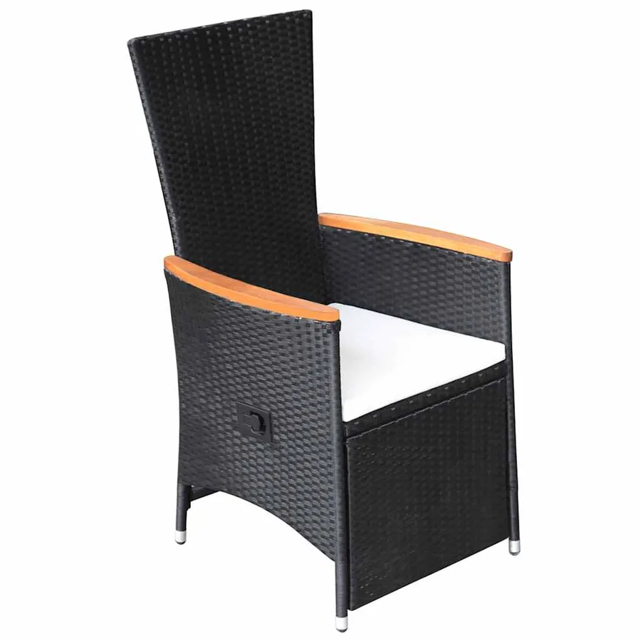 Ensemble à manger de jardin 7 pcs Résine tressée Noir - 7