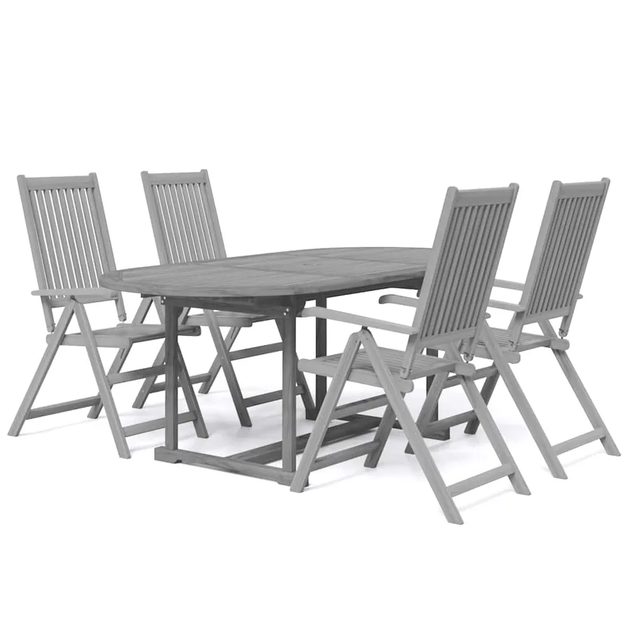 Ensemble à manger de jardin 5 pcs Bois d'acacia massif - 2
