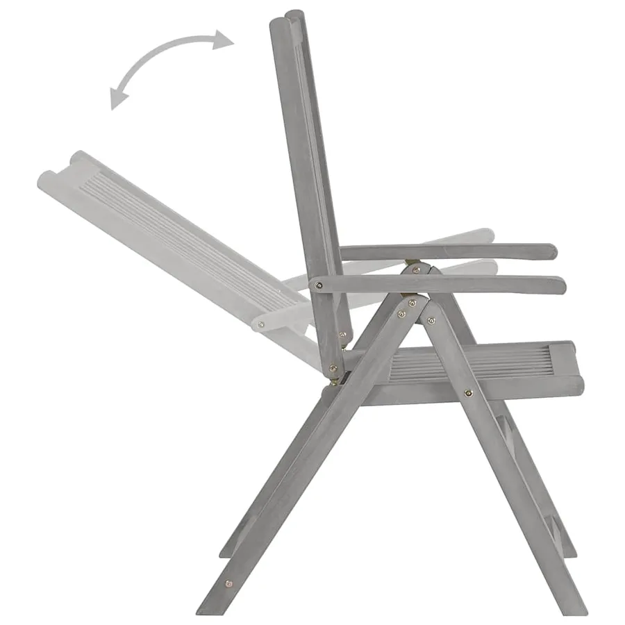 Ensemble à manger de jardin 5 pcs Bois d'acacia massif - 8