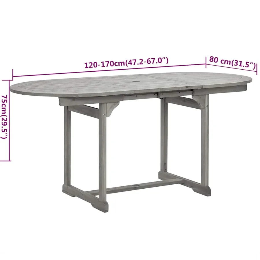 Ensemble à manger de jardin 5 pcs Bois d'acacia massif - 9