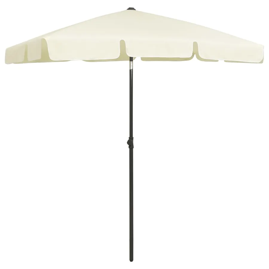 Parasol de plage jaune sable 180x120 cm - 2