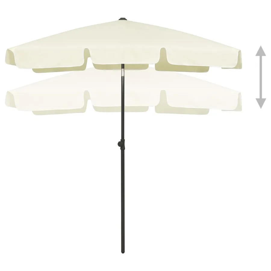 Parasol de plage jaune sable 180x120 cm - 3