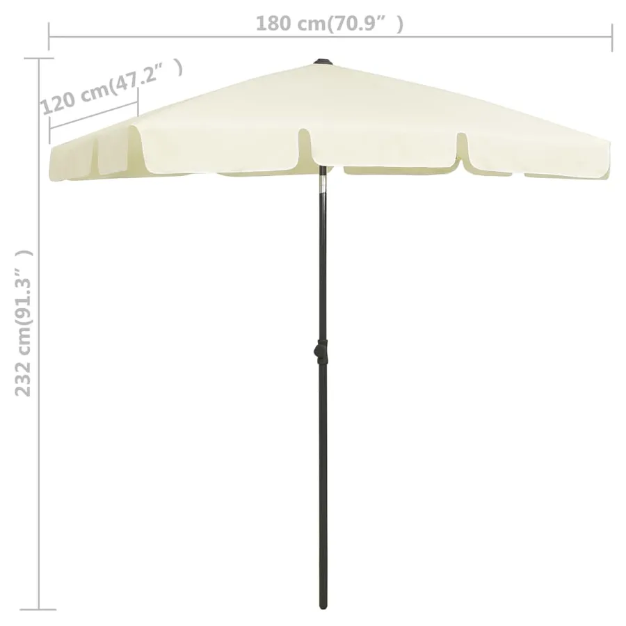 Parasol de plage jaune sable 180x120 cm - 8