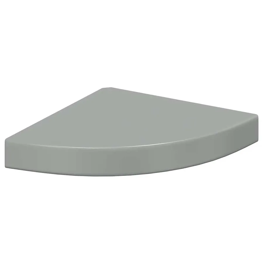 Étagère d'angle flottante Gris brillant 25x25x3,8 cm MDF - 2