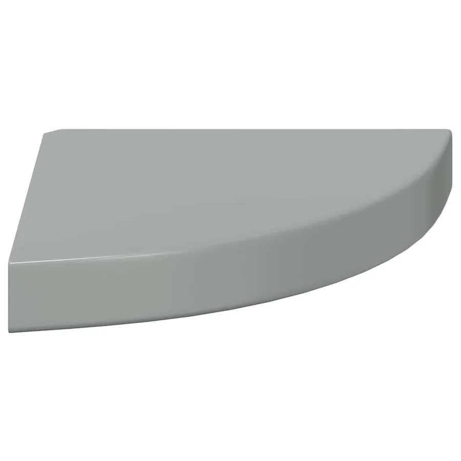 Étagère d'angle flottante Gris brillant 25x25x3,8 cm MDF - 6
