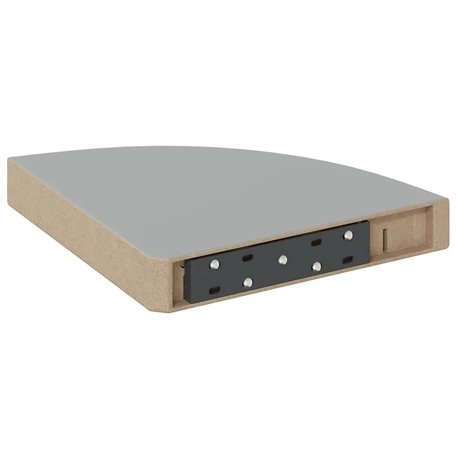 Étagère d'angle flottante Gris brillant 25x25x3,8 cm MDF - 7