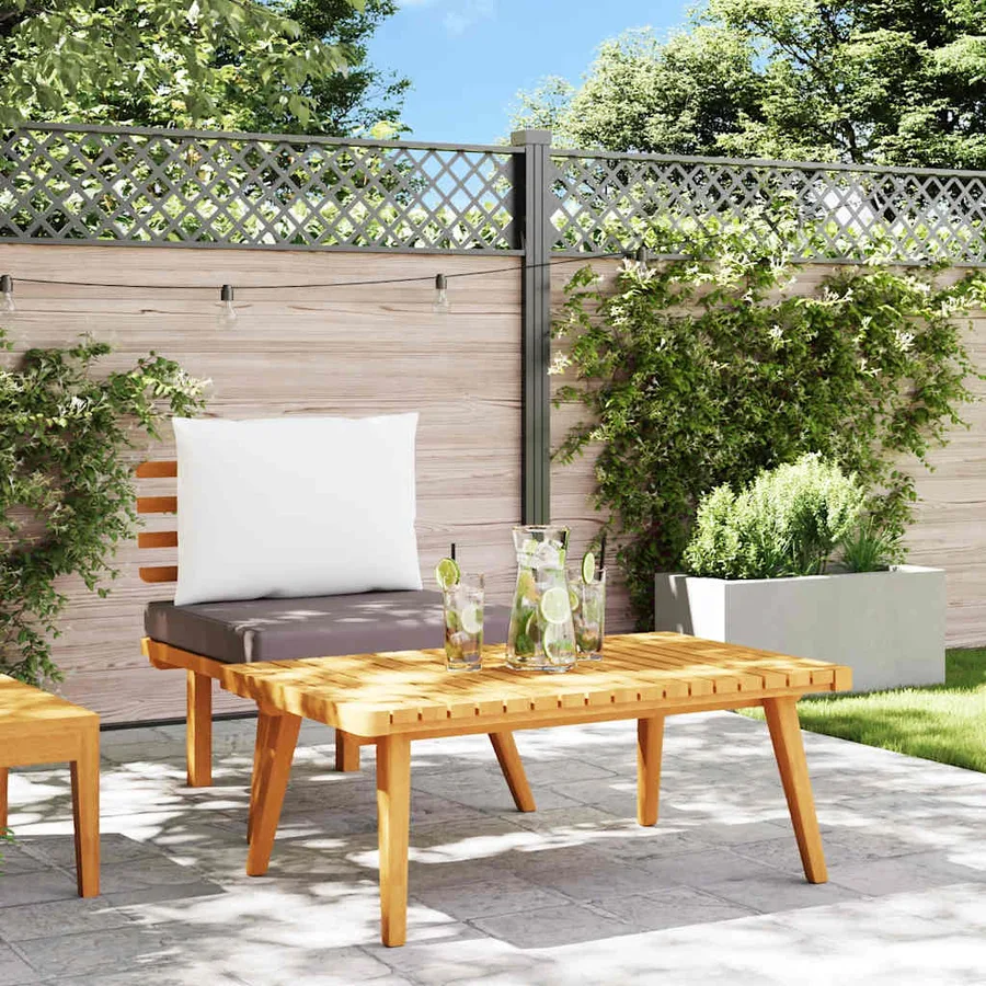 Salon de jardin 2 pcs avec coussins Bois d'acacia solide - 3