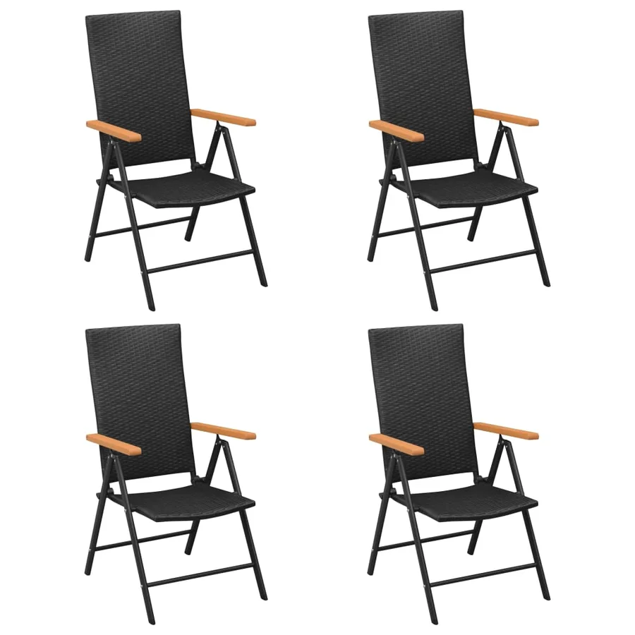 Ensemble à manger de jardin 5 pcs noir et marron - 3
