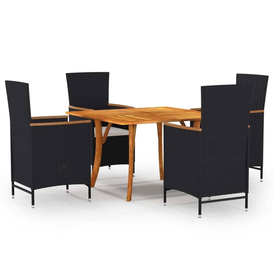 Ensemble à manger de jardin 5 pcs Noir