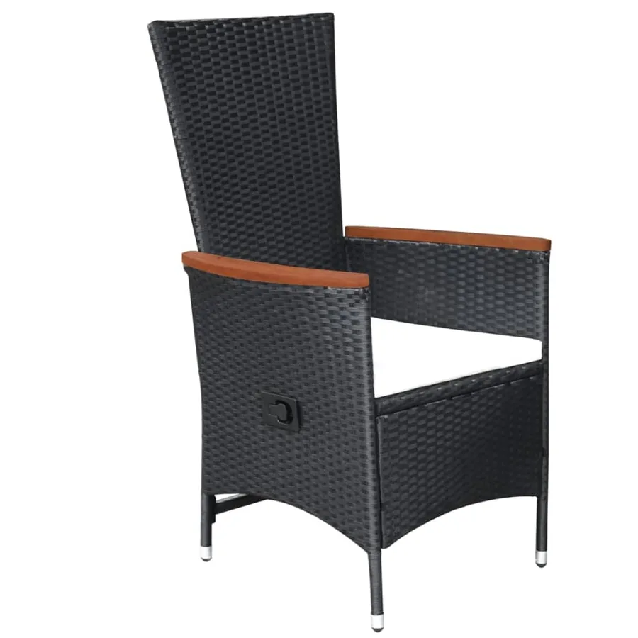 Ensemble à manger de jardin 5 pcs Noir - 6