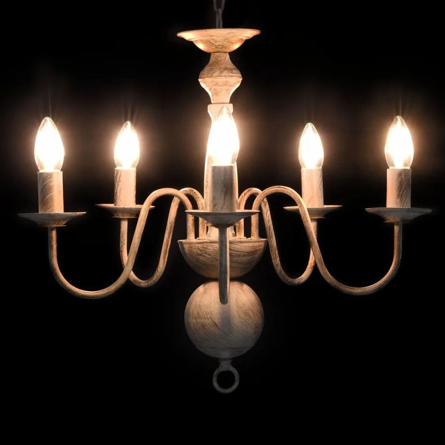 Lustre Blanc antique 5 ampoules E14 - 2