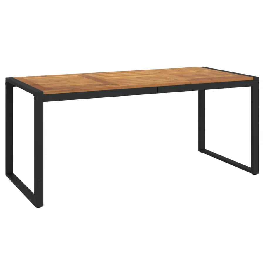 Table de jardin et pieds en forme de U 180x90x75 cm bois acacia - 2