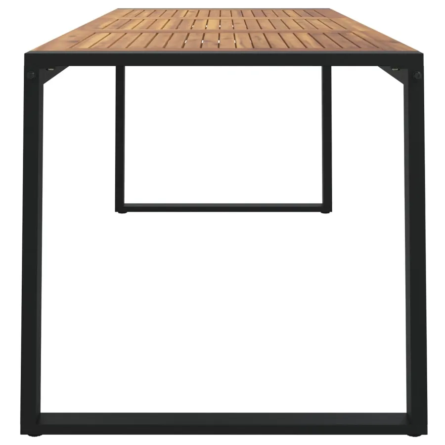 Table de jardin et pieds en forme de U 180x90x75 cm bois acacia - 4