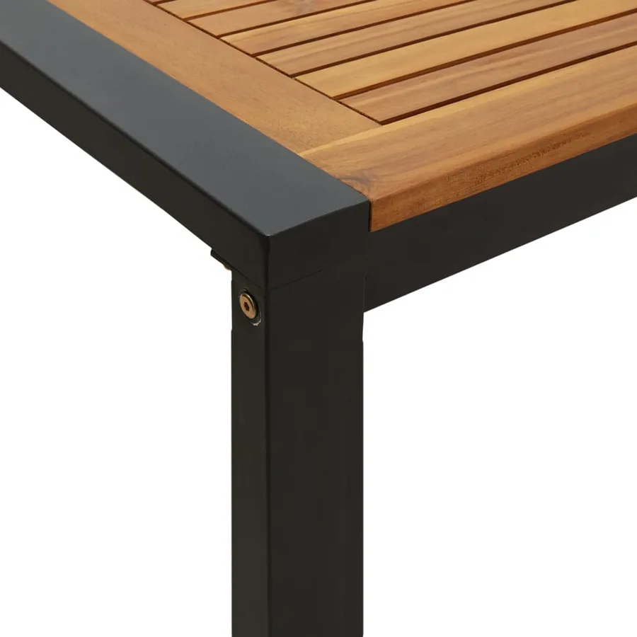 Table de jardin et pieds en forme de U 180x90x75 cm bois acacia - 6