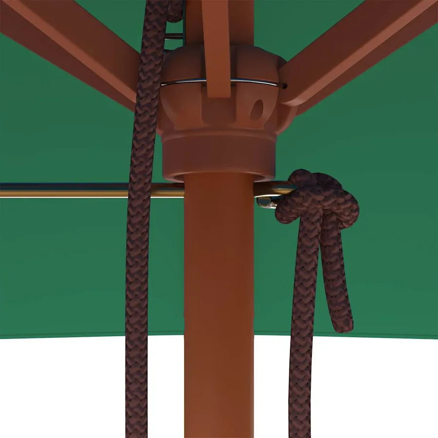 Parasol d'extérieur avec mât en bois 150x200 cm vert - 8