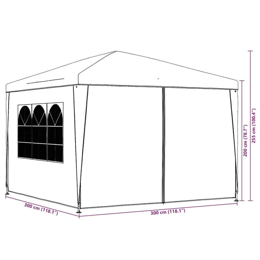 Tente de réception 3 x 3 m Blanc - 11
