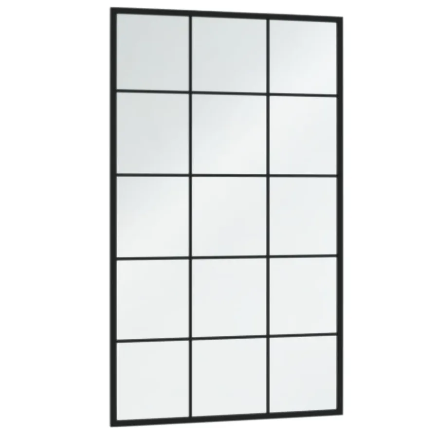 Miroirs muraux 6 pcs noir 100x60 cm métal - 3