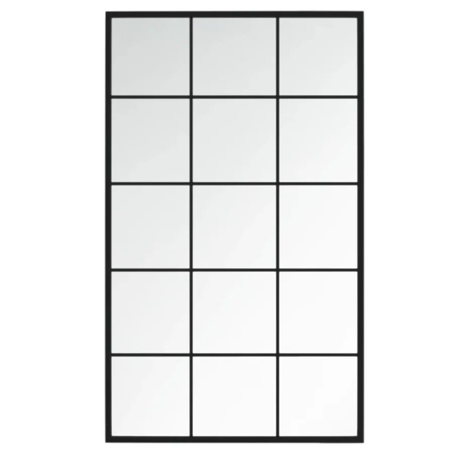 Miroirs muraux 6 pcs noir 100x60 cm métal - 4